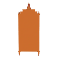 Brahma Kostha Large Floor Rested Pooja Mandap/Wooden temple with doors for home in Teak Gold color back view