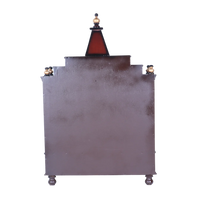 Brahma Shray Teak Wood Floor Rested Pooja Mandir (Brown Gold) back view
