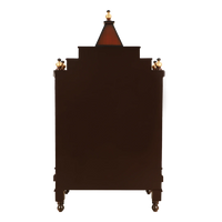 Brahma Sthana Medium Floor Rested Pooja Mandir/Wooden temple for home in Brown Gold color back view