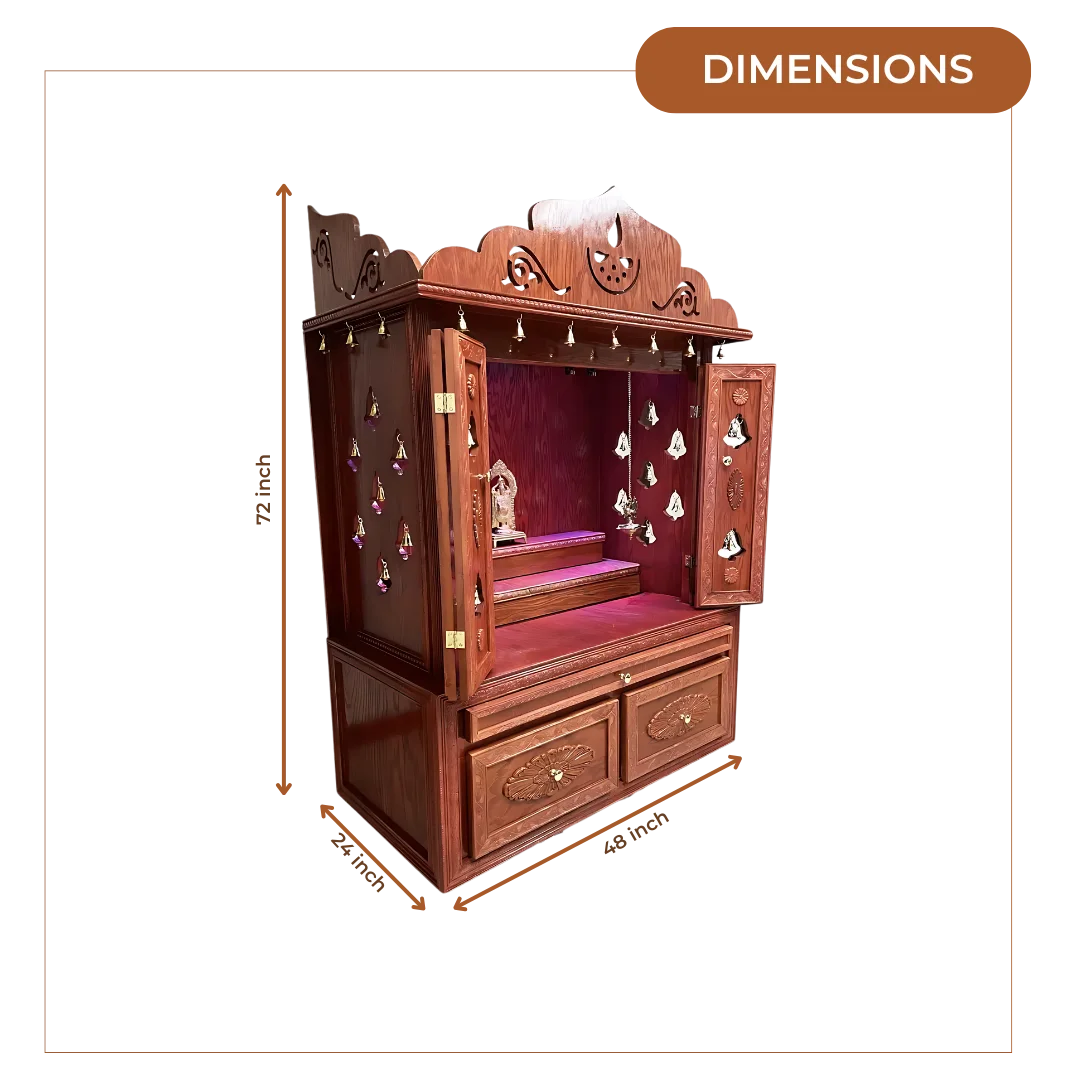 Brahmajyoti Teak Wood Mandap (Mahogany) dimensions 