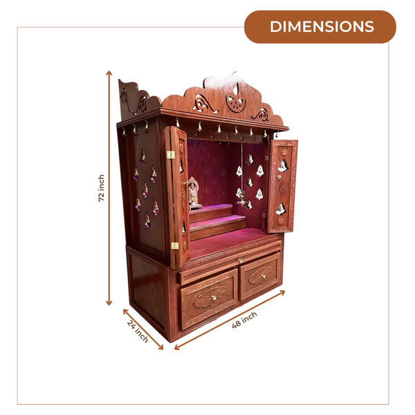Brahmajyoti Teak Wood Mandap (Mahogany) dimensions 