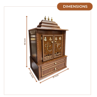 Brahmjyot Teak Wood Mandap (Brown) dimensions