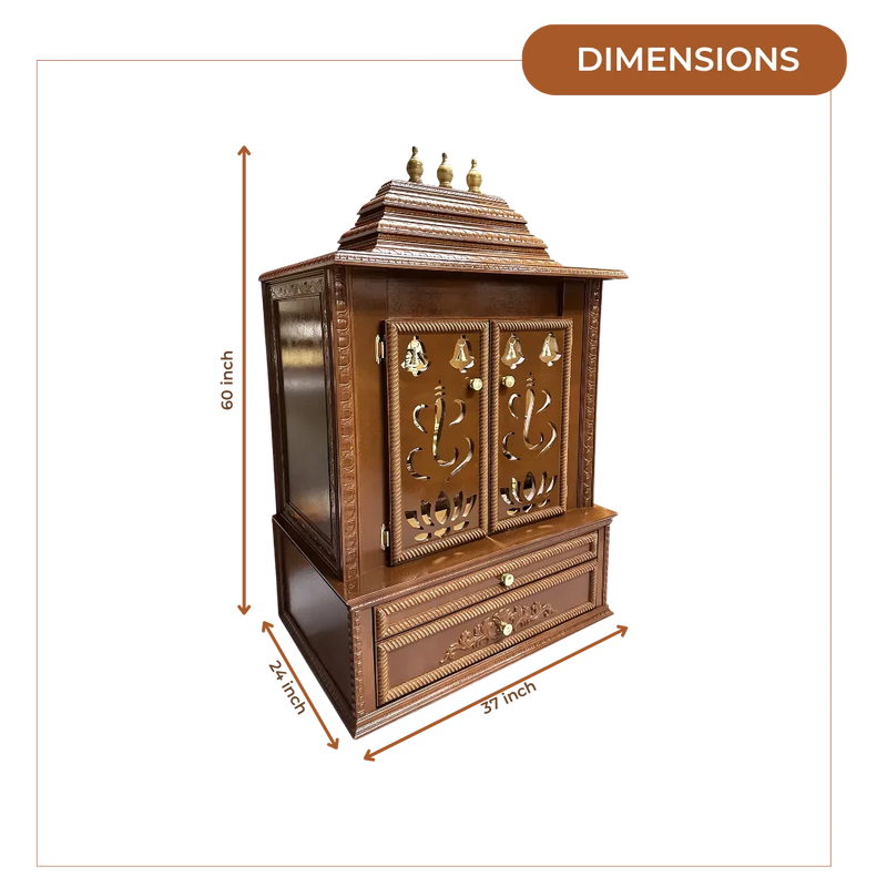Brahmjyot Teak Wood Mandap (Brown) dimensions