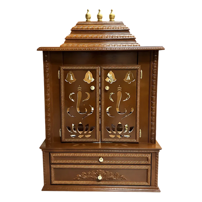 Brahmjyot Teak Wood Mandap (Brown) front view