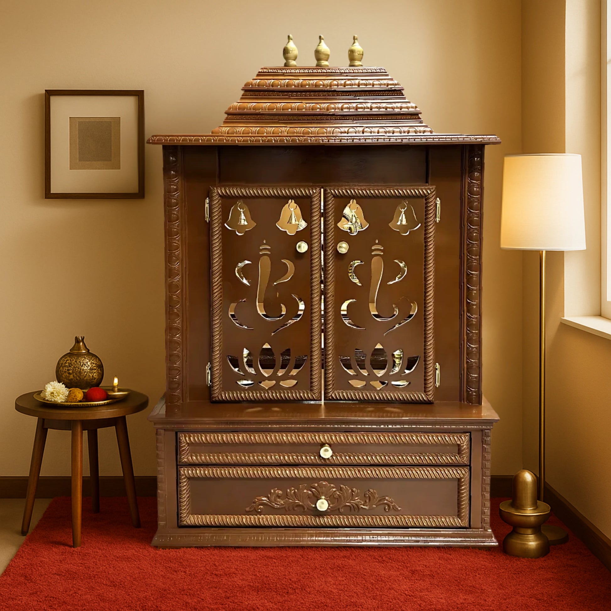 Brahmjyot Teak Wood Mandap (Brown) lifestyle view