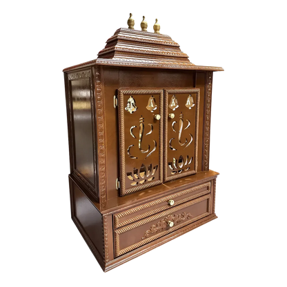 Brahmjyot Teak Wood Mandap (Brown) side angle 