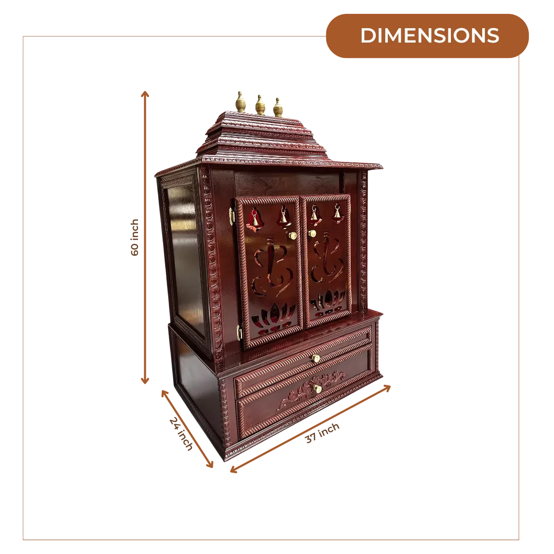 Brahmjyot Teak Wood Mandap (Cherry) dimensions