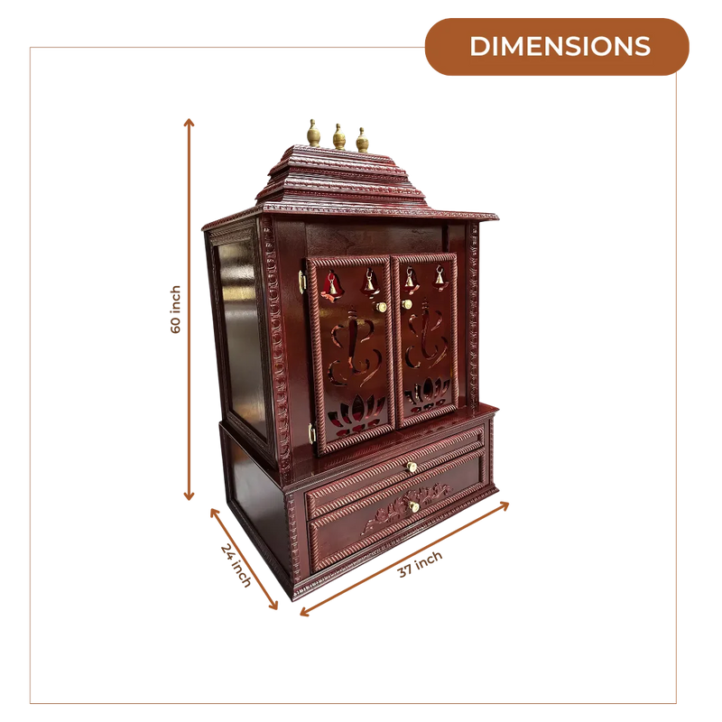 Brahmjyot Teak Wood Mandap (Cherry) dimensions