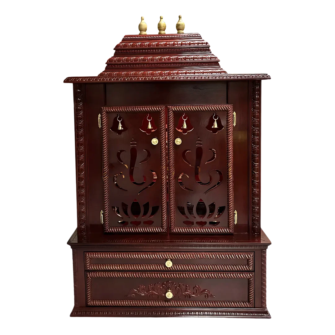 Brahmjyot Teak Wood Mandap Cherry with Door