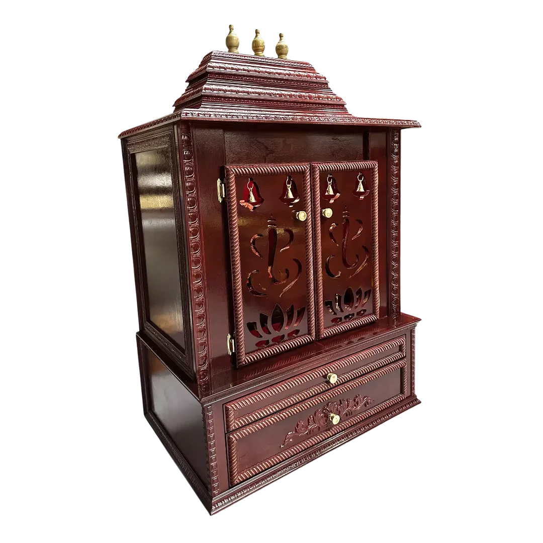 Brahmjyot Teak Wood Mandap (Cherry) side angle