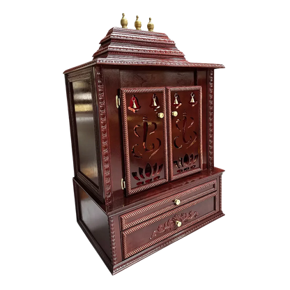 Brahmjyot Teak Wood Mandap (Cherry) side angle
