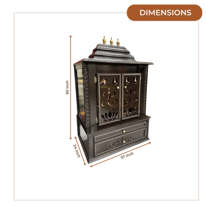Brahmjyot Teak Wood Mandap (Dark Brown) dimensions