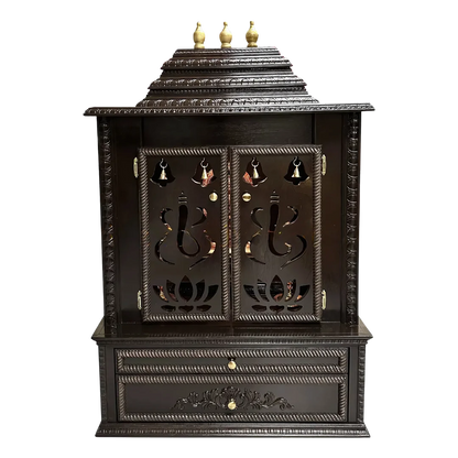 Brahmjyot Teak Wood Mandap (Dark Brown) front view