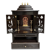 Brahmjyot Teak Wood Mandap (Dark Brown) open door view