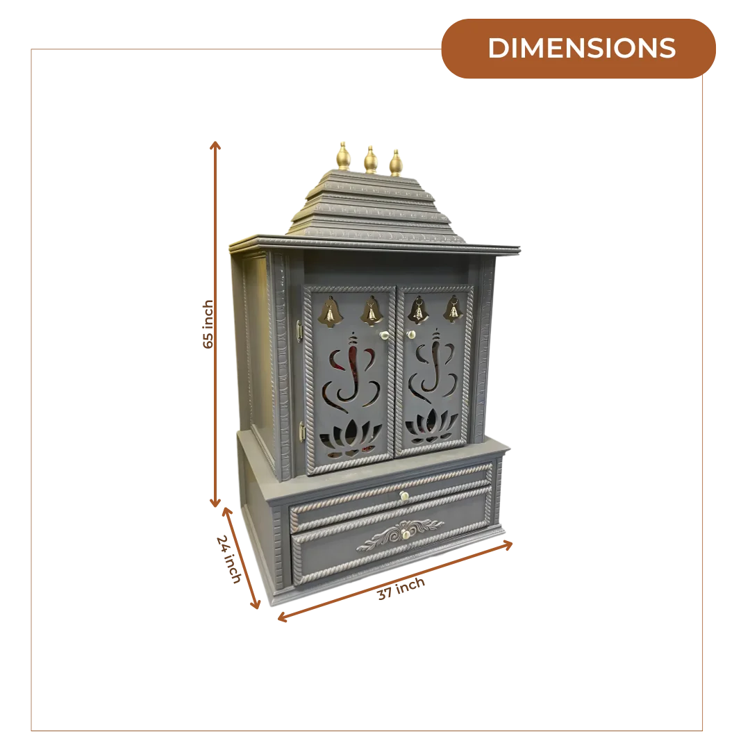 Brahmjyot Teak Wood Mandap (Grey) dimensions