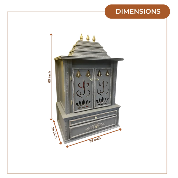 Brahmjyot Teak Wood Mandap (Grey) dimensions