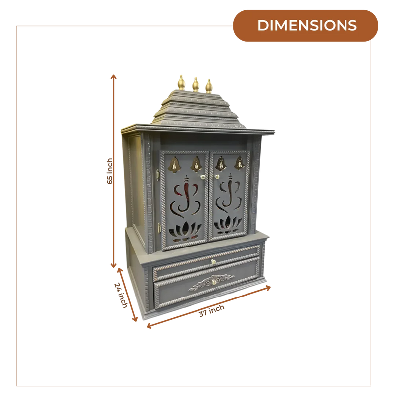 Brahmjyot Teak Wood Mandap (Grey) dimensions