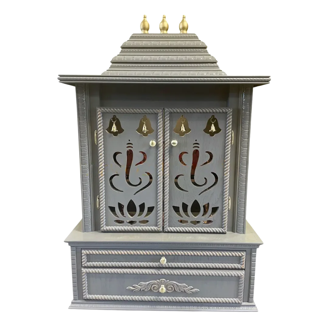 Brahmjyot Teak Wood Mandap Grey with Door
