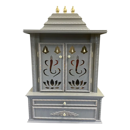 Brahmjyot Teak Wood Mandap (Grey) front view