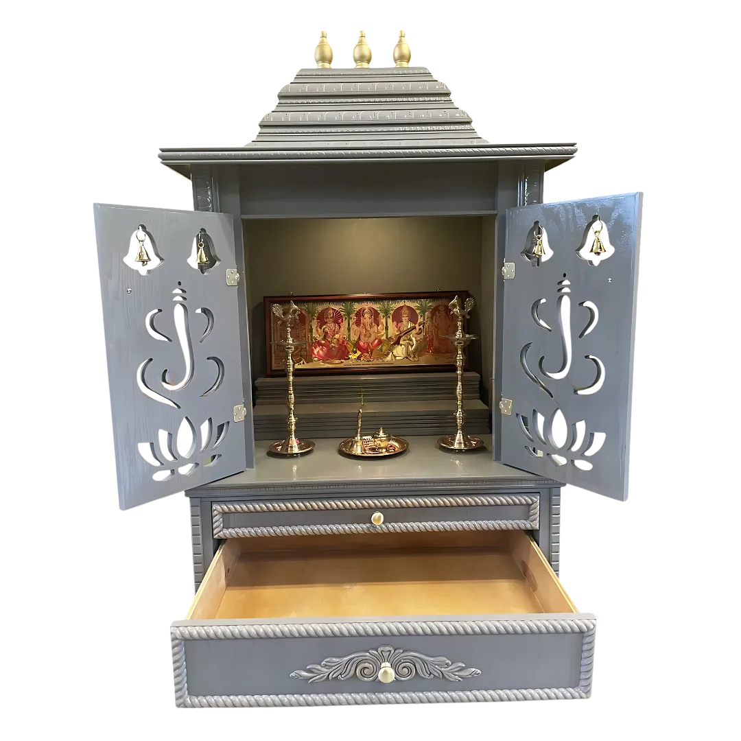Brahmjyot Teak Wood Mandap (Grey) open door view