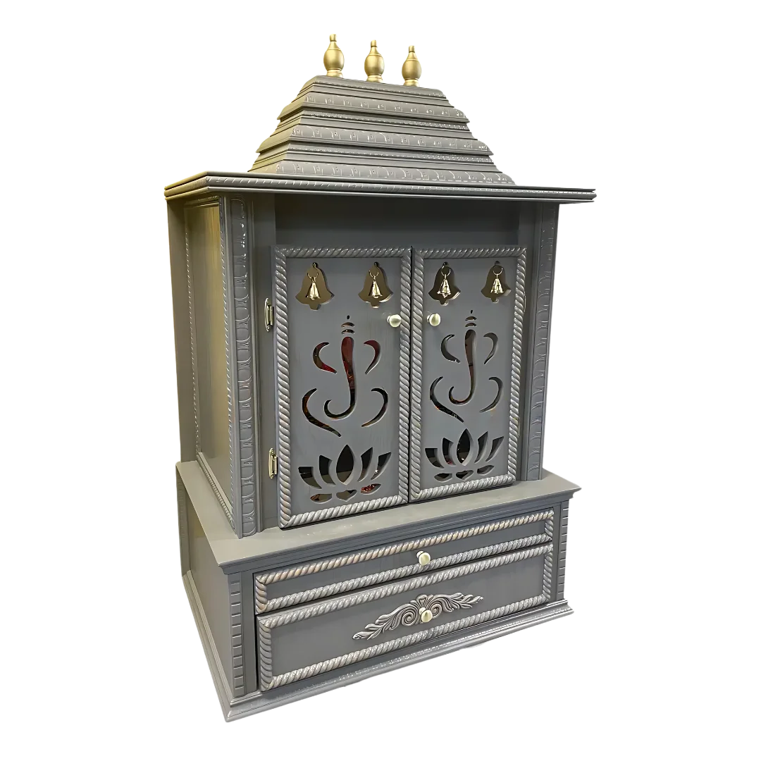 Brahmjyot Teak Wood Mandap (Grey) side angle