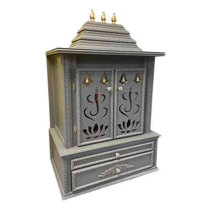Brahmjyot Teak Wood Mandap (Grey) side angle