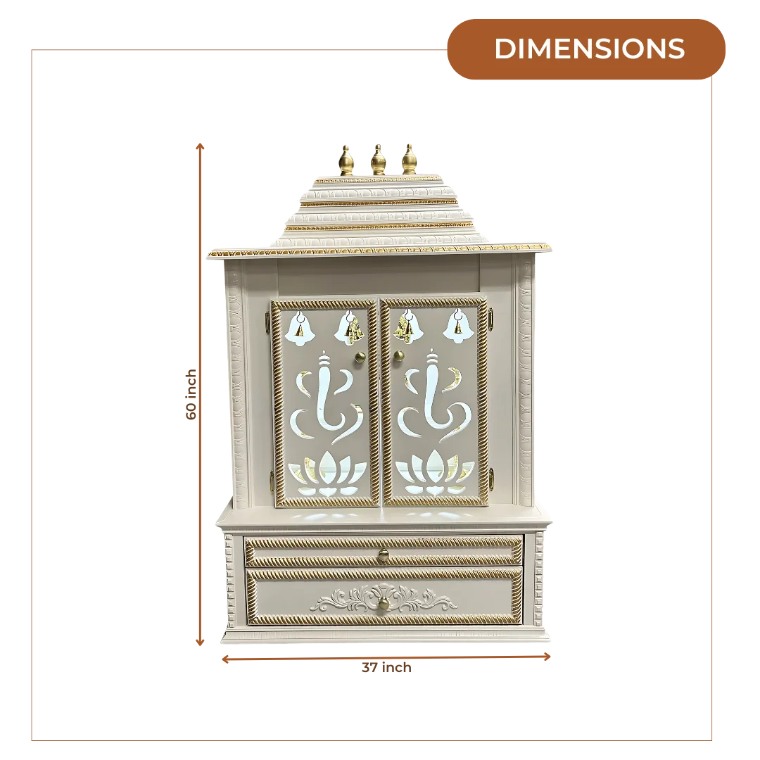 Brahmjyot Teak Wood Mandap (White) dimensions