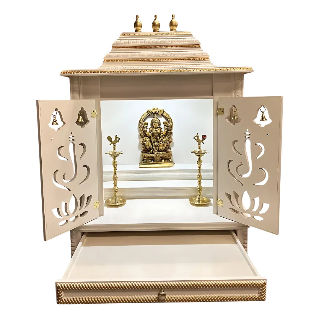 Brahmjyot Teak Wood Mandap (White) open view