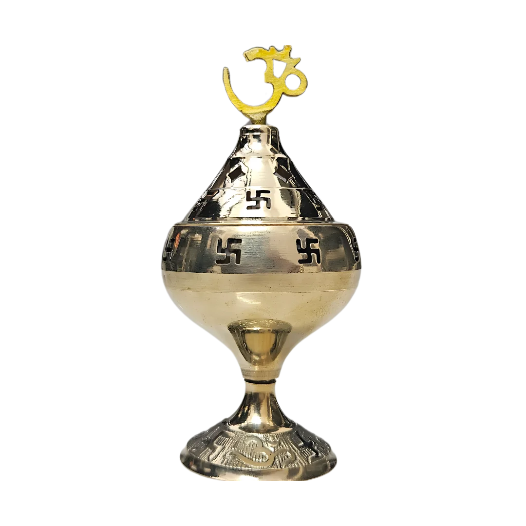 Brass Akhand Diya (Large) front view