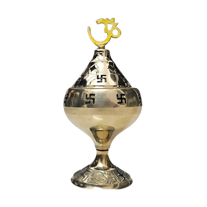 Brass Akhand Diya (Large) front view