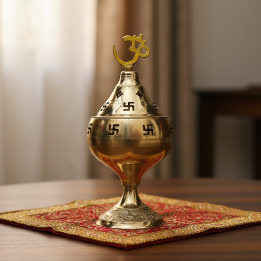 Brass Akhand Diya (Large) lifestyle view
