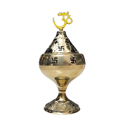 Brass Akhand Diya (Small) front view