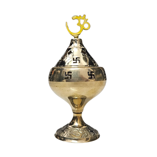 Brass Akhand Diya (Small) front view