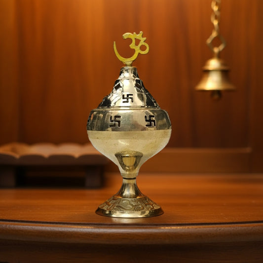 Brass Akhand Diya (Small) lifestyle view