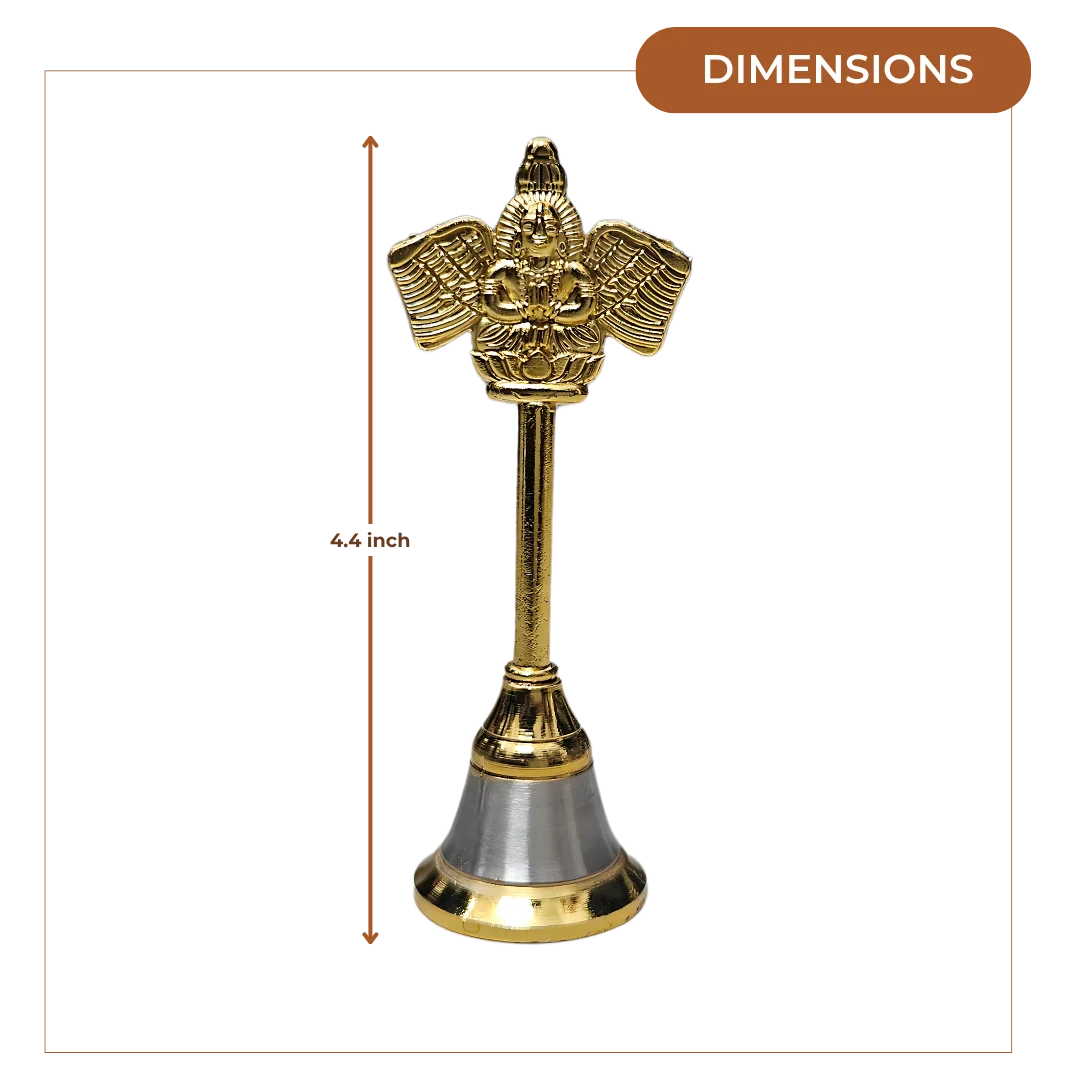 Brass Garuda Pooja Bell (Large) dimensions