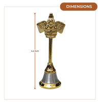 Brass Garuda Pooja Bell (Large) dimensions