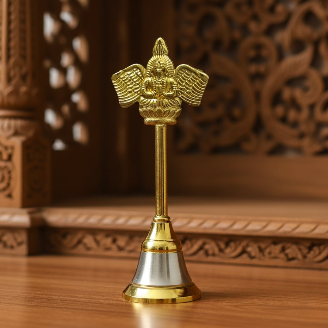 Brass Garuda Pooja Bell (Small) lifestyle view 