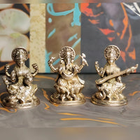 Brass Lakshmi Ganesha Saraswati Idol 2 lifestyle view
