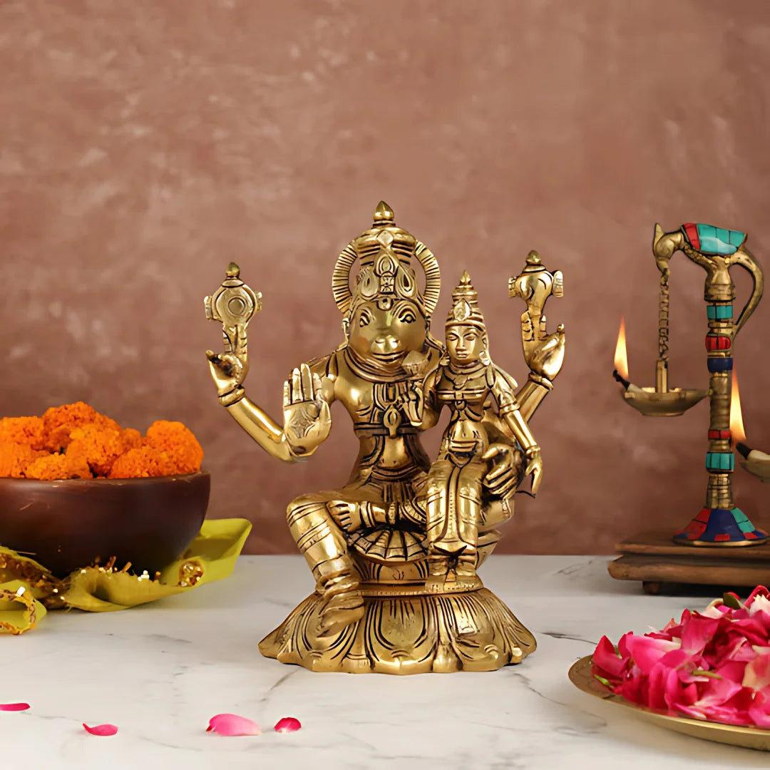 Brass Lakshmi Narasimha Idol lifestyle view