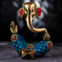 Brass Mosaic Ganpati Idol 2 lifestyle view