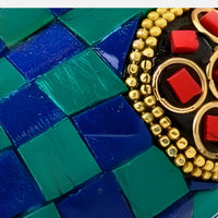 Brass Mosaic Ganpati Idol 2 zoom view 