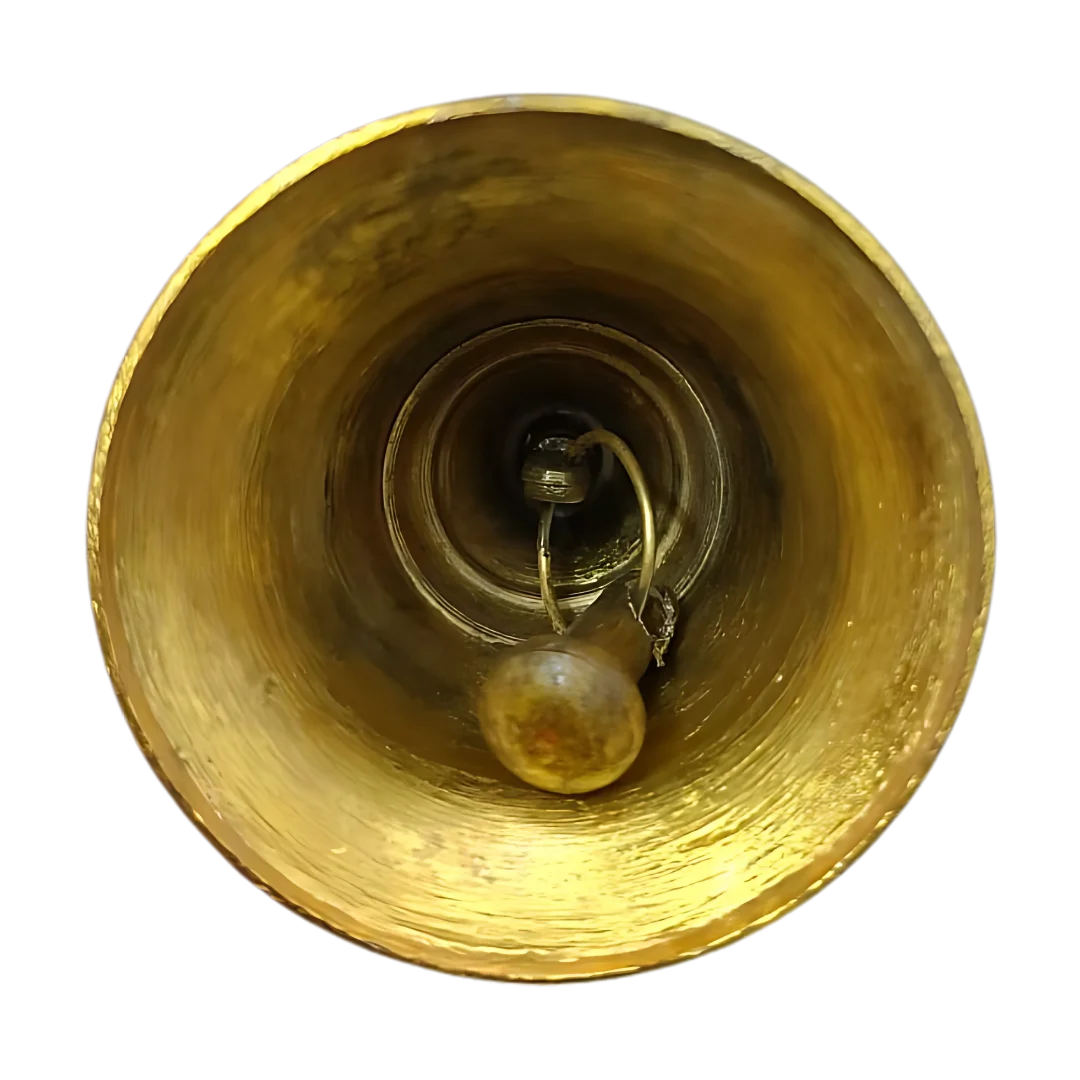 Brass Pooja Bell with Ring Handle (Large) bottom view