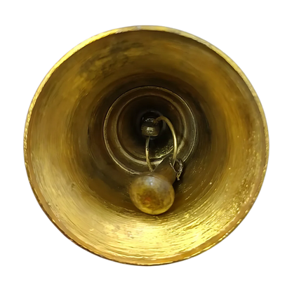 Brass Pooja Bell with Ring Handle (Large) bottom view