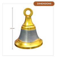 Brass Pooja Bell with Ring Handle (Large) dimensions