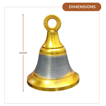 Brass Pooja Bell with Ring Handle (Large) dimensions