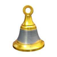 Brass Pooja Bell with Ring Handle (Large) front view