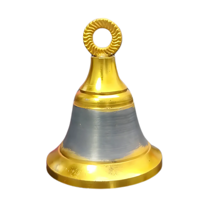 Brass Pooja Bell with Ring Handle (Large) front view