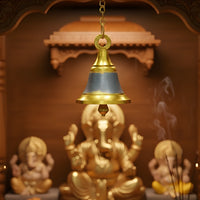 Brass Pooja Bell with Ring Handle (Large) lifestyle image 