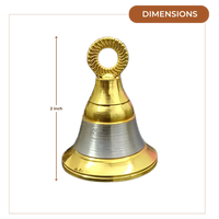 Brass Pooja Bell with Ring Handle (Medium) dimensions