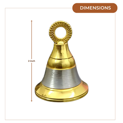 Brass Pooja Bell with Ring Handle (Medium) dimensions
